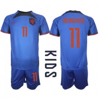 Holandsko Steven Berghuis #11 Vonkajší Detský futbalový dres MS 2022 Krátky Rukáv (+ trenírky)